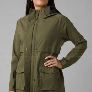 prAna Othello Falls Trench Coat in Cargo Green